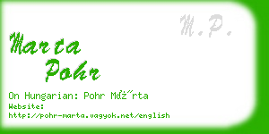 marta pohr business card